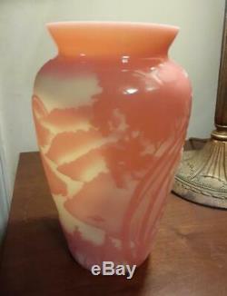Spectacular Gem MINT Vintage Fenton Burmese Cameo Vase Signed Kelsey & Numbered