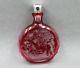 St Louis French Crystal Red Cameo Flask Decanter Bottle Hunter Dog Elk Duck