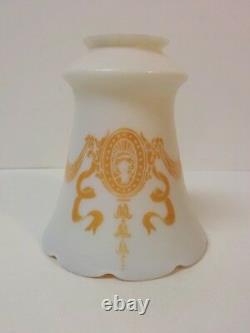 Steuben Cameo Art Glass Lamp Shade, Gold Aurene on Calcite, Signed
