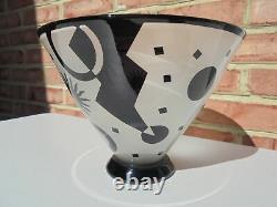 Steven Correia Art Glass Cameo Art Deco Style Lg Ftd Bowl 9 1/2