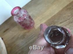 Stunning Baccarat Eglantier Cranberry Cameo Tumble Up Perfume Bottle 14cm