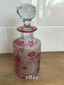 Stunning Baccarat Eglantier Cranberry Cameo Tumble Up Perfume Bottle 16cm