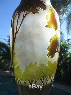 Stunning HUGE Vintage Cameo Art Glass Galle Style Vase