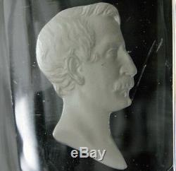 Sulphide Cameo Portrait NAPOLEON III Glass Goblet MN Mono