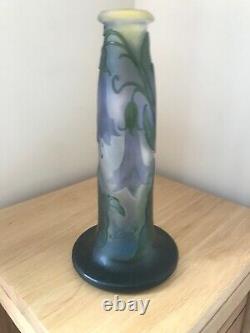 Superb Late 19th Century Emile Galle' Signed Art Nouveau Floral Cameo Glass Vase