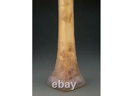 Tall Daum Cameo Glass Peapods Vase 17 3/4 Height Circa 1915