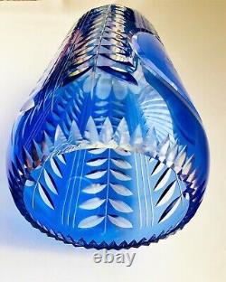 Taras Shevchenko Cameo Crystal Glass Diamond Cut Large Monumental Vase