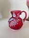 Thomas Webb & Sons Cranberry Cameo Small Pitcher