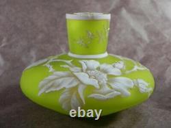 Thomas Webb & Sons Three Color Cameo Glass Miniature Vase with Butterfly Antique