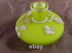 Thomas Webb & Sons Three Color Cameo Glass Miniature Vase with Butterfly Antique