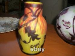 VERY RARE FRENCH CAMEO ART GLASS VASE BY A. DELATTE NANCY 1920's