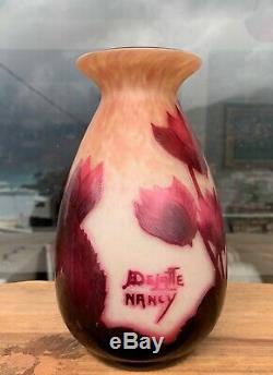 VERY RARE FRENCH CAMEO ART GLASS VASE BY A. DELATTE NANCY 1920s