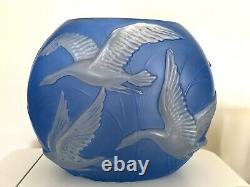 VTG 1930's Phoenix Sculptured Artware Wild Geese Cameo Pillow Vase Art Deco