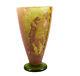 Vallerysthal Cameo Art Glass Vase, c1920 Enamel Gilt Panels Maiden & Warrior