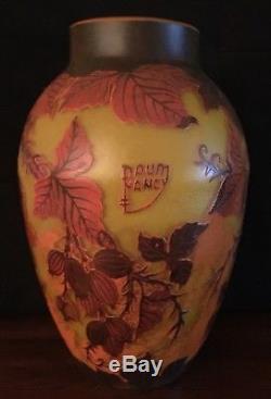 Vase Cameo Decorative Glass signed Daum Nancy