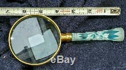 Very Rare 7 English Webb cameo Victorian glass handle magnifying glass