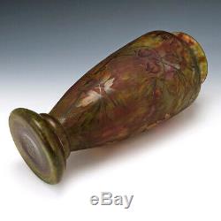 Very Tall Daum Marbled Cameo Vase c1900