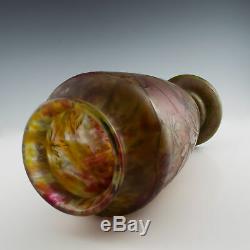 Very Tall Daum Marbled Cameo Vase c1900