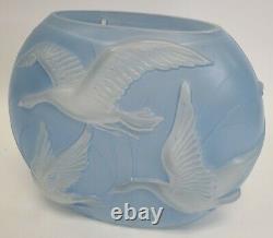 Vintage 1930's Phoenix Sculptured Artware Wild Geese Cameo Relief Pillow Vase