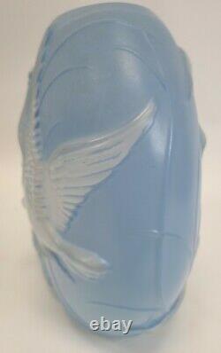 Vintage 1930's Phoenix Sculptured Artware Wild Geese Cameo Relief Pillow Vase