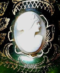 Vintage 1950's Hand Carved Cameo Compote Italy