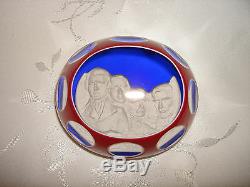 Vintage 1976 167/1000 Mount Rushmore Cameo Glass Crystal Baccarat Paperweight