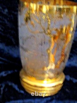 Vintage Acid Etched Cameo Vase French C. 1920