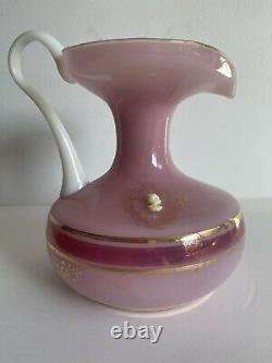 Vintage Cameo Pink Opaline Pitcher