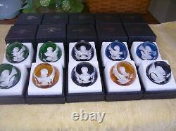 Vintage Franklin Mint Baccarat France Cameo In Crystal Lot Of 10 Paperweights