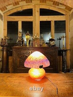Vintage French Cameo Glass Table Lamp By Art De France Art Nouveau Style