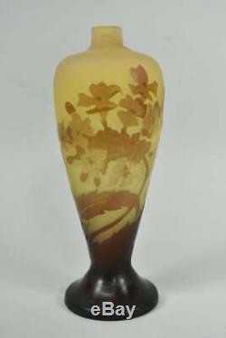 Vintage Galle Cameo Glass perfume bottle, floral design 6.25 tall