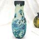 Vintage Galle French Cameo Art Glass Cabinet Vase Reproduction 9 Blue Floral