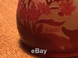 Vintage Galle Maroon Cameo 3 1/2 Vase