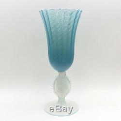 Vintage Italian Mid Century Empoli Opalescent Modern Art Glass Cameo Vase Murano