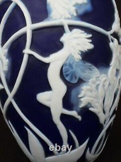 Vintage Kathleen Orme 11 Cameo Art Glass Fairy Vase Signed & Serial Numbered