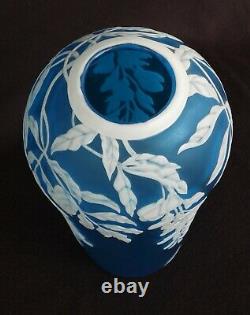 Vintage Kathleen Orme 11 Cameo Art Glass Wisteria Vase Signed & Serial Number