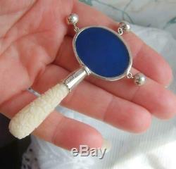 Vintage Sterling Silver Novelty Wedgwood Cameo Style Rattle Teether