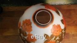 Vintage repro GALLE CAMEO ART GLASS DOME LAMP SHADE art nouveau style light rose