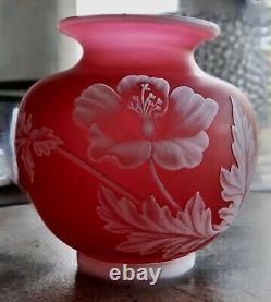 Webb English Cameo Glass Vase Signed 4 1/2