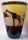 Wonderful Large Cameo Glass Giraffe Vase (correia)